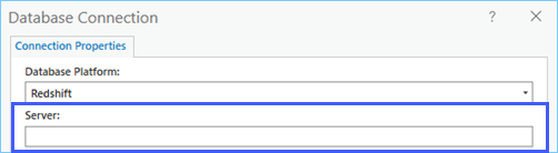 Provide the hosting server in the Server field. Provide the hosting server in the Server field.